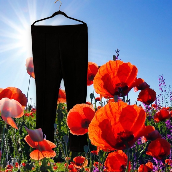 Andrew Marc Black Faux Suede Pants/Leggings - Picture 1 of 15